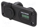 Voltmeter; USB A socket x2; Sup.volt: 6÷33VDC; VDC range: 6÷33V