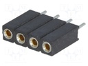 Socket; pin strips; female; PIN: 4; turned contacts; straight; THT