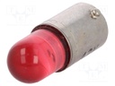 LED lamp; red; BA9S; 12VDC; 12VAC