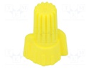 Close end; Twist Splice; 18AWG÷10AWG; screwed; yellow; max.105°C