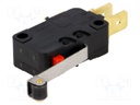 Microswitch SNAP ACTION; with lever (with roller); SPDT; Pos: 2