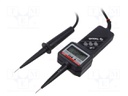 Tester: electrical; LCD; VAC: 24÷1000V; VDC: 24÷1500V; 1Ω÷2MΩ; IP65