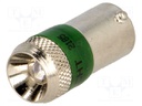 LED lamp; Colour: green; Cap: BA9S; 230VAC