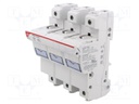 Fuse holder; cylindrical fuses; 22x58mm; Mounting: DIN; 100A; IP20