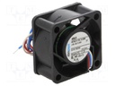 Fan: DC; axial; 40x40x10mm; 8m3/h; 22.1dBA; slide bearing; 5400rpm