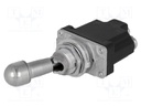 Switch: toggle; Pos: 2; SPDT; ON-ON; 6A/230VAC; 15A/28VDC; -40÷71°C