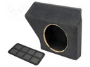 Car loudspeaker enclosure; MDF; black melange; textil; 16l; 250mm