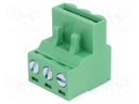 Pluggable terminal block; 5mm; ways: 3; angled 90°; plug; female