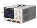 Power supply: laboratory; Channels: 3; 0VDC; 0÷5A; 0÷32VDC; 0÷5A