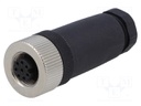 Plug; M12; PIN: 8; female; A code-DeviceNet / CANopen; for cable