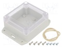 Enclosure: multipurpose; X: 80mm; Y: 85mm; Z: 40mm; with fixing lugs