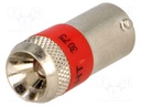 LED lamp; Colour: red; Cap: BA9S; 230VAC