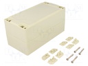 Enclosure: multipurpose; X: 80mm; Y: 160mm; Z: 80mm; ABS; IP65