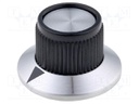 Knob; with flange; plastic; Shaft d: 6.35mm; Ø15.2x14.2mm