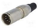 Plug; XLR; male; PIN: 5; straight; for cable; soldering; 50V; 7.5A