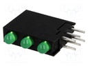 LED; in housing; green; 3mm; No.of diodes: 3; 20mA; 60°; 2÷2.5V