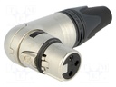 Plug; XLR; female; PIN: 3; angled 90°; swivel; for cable; soldering