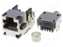 Socket; RJ45; PIN: 8; Cat: 5e; shielded,with terminal; Layout: 8p8c