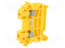 Splice terminal: rail; 0.5÷4mm2; ways: 1; terminals: 2; yellow; TS35
