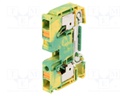 Splice terminal: rail; 10mm2; ways: 1; terminals: 2; yellow-green