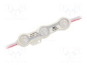 LED; red; 1.2W; IP68; 12VDC; 160°; No.of diodes: 3; Case: 5730