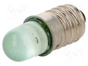 LED lamp; green; E10; 230VAC; 400÷500mcd