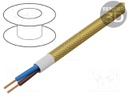 Wire; YTLY; stranded; Cu; 2x0,5mm2; textile braid; golden; 150V; 50m