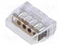 Quick splice; spring clamp; 0.75÷4mm2; 600V; 24A; for cable