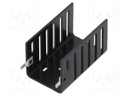 Heatsink: extruded; U; TO220; black; L: 42.6mm; W: 25mm; H: 25mm; 8°C/W