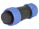 Plug; female; SP21; PIN: 9; IP68; 7÷12mm; soldering; for cable; 500V