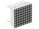 Display: LED; matrix; 8x8; red; 3÷4.5mcd; anode; 20x20mm; 1.8÷2.4V