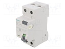 RCD breaker; Inom: 25A; Ires: 30mA; Poles: 1+N; 230/400VAC; DIN; IP20