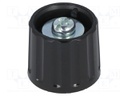 Knob; polyamide; Shaft d: 6mm; Ø21x17.5mm; black; Shaft: smooth