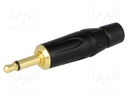 Plug; Jack 3,5mm; male; mono; straight; for cable; soldering; black