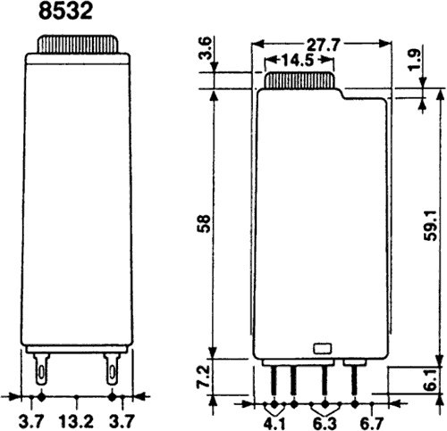 RELAY, TIMER, DPDT, 0.05S-100H, 125V