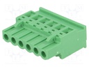 Pluggable terminal block; 5mm; ways: 6; angled; plug; female; 320V