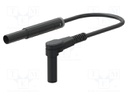 Test lead; 19A; banana plug 4mm,angular banana plug 4mm; Len: 2m