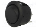 ROCKER; SPST; Pos: 2; (ON)-OFF; 6A/250VAC; black; none; Body: black