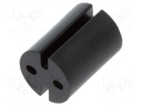 Spacer sleeve; LED; Øout: 4.8mm; ØLED: 3mm; L: 6.4mm; black; UL94V-0