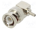 Plug; BNC; male; angled; 50Ω; RG174U,RG188(A),RG316U; crimped