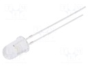 LED; 5mm; white warm; 2180÷3000mcd; 30°; Front: convex