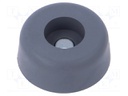 Screw fastened foot; H: 11.1mm; grey; Dim: Ø27mm; Cutout: Ø5.1mm