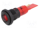 Indicator: LED; red; 12VDC; 12VAC; Ø16mm