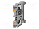 Splice terminal: rail; 0.14÷4mm2; ways: 1; terminals: 2; grey; TS35