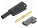 4mm banana; 32A; 1kV; black; insulated,with 4mm axial socket