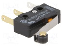 Microswitch SNAP ACTION; with lever (with roller); SPDT; Pos: 2