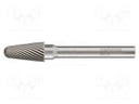 Rotary burr; Ø: 12mm; L: 70mm; metal; Working part len: 25mm