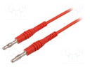 Test lead; 60VDC; 30VAC; 15A; banana plug 4mm,both sides; Len: 1m