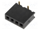Socket; pin strips; female; PIN: 4; straight; 1.27mm; SMT; 1x4; 1A
