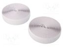 Tape: hook and loop; W: 25mm; L: 5m; Thk: 3mm; caoutchouc; white